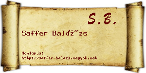Saffer Balázs névjegykártya